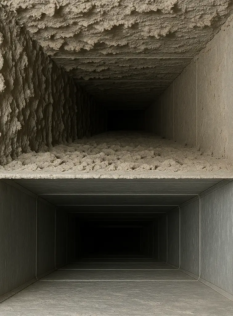 Before and after air duct cleaning in Deer Park Texas